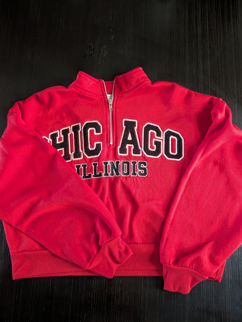 Kids Red Quarter-Zip Chicago Illinois Pullover